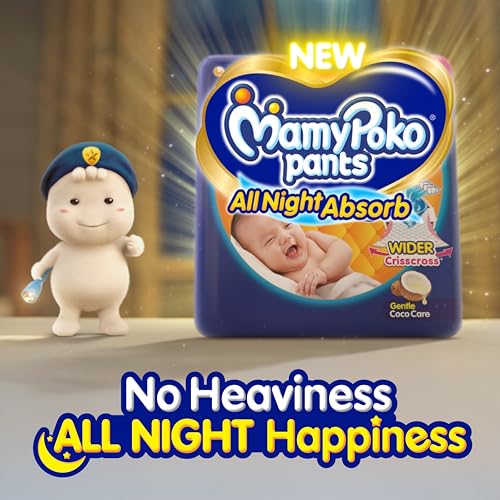 Mamypoko pants All night absorb|Pant Style Baby Diapers Medium Size(M), 46 Count, Ideal for 7-12Kgs|1 Diaper= Upto All night Absorption|Wider Crisscross Sheet|Gentle Coco Care| 12hr Leakage Protection - Image 3