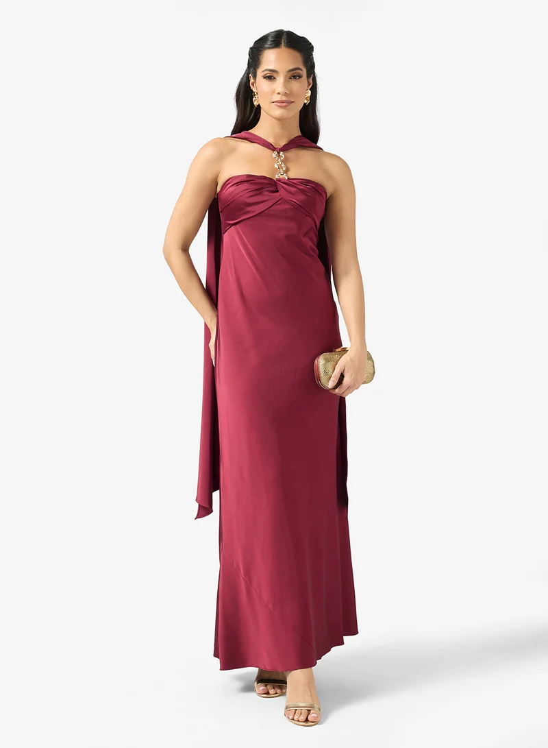 Adrianna Papell  Strapless Twist-Front Maxi Dress for Women | Best Price UAE