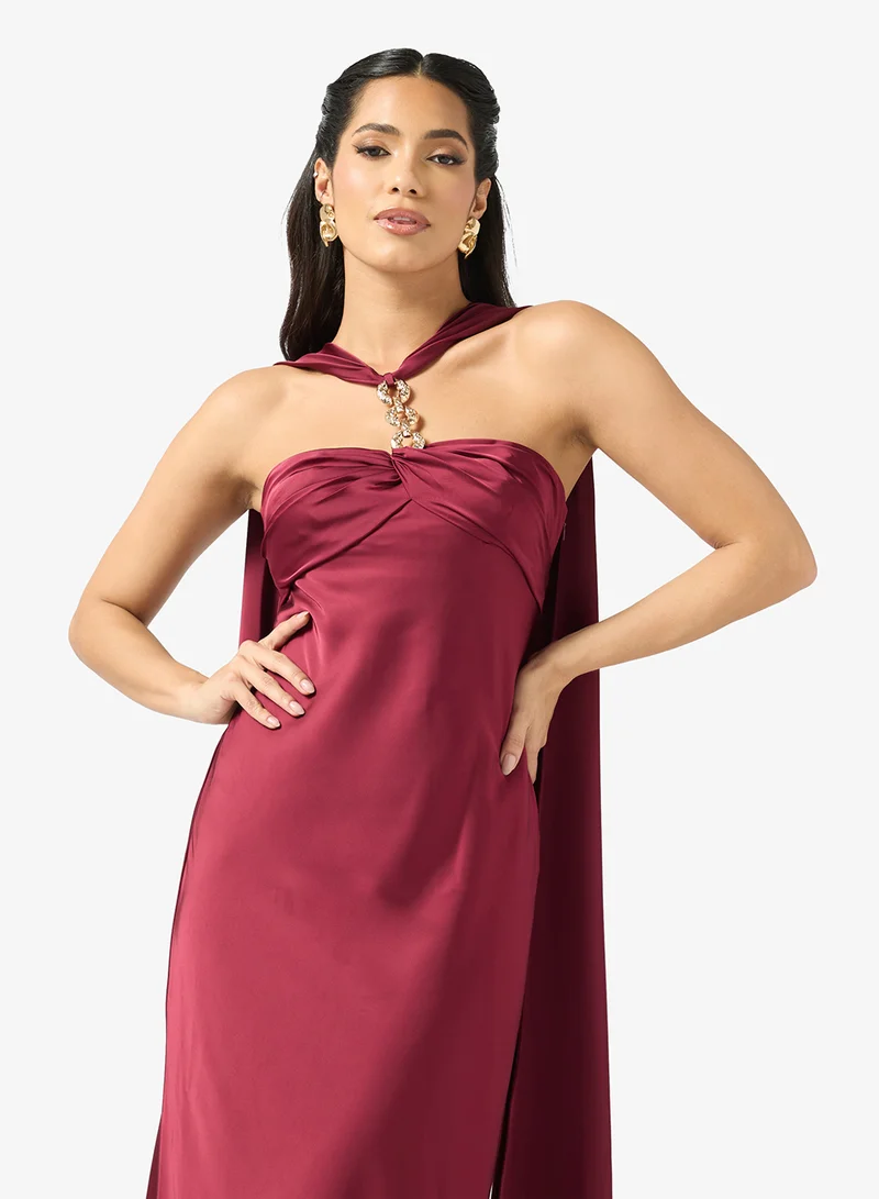 Adrianna Papell  Strapless Twist-Front Maxi Dress for Women | Best Price UAE