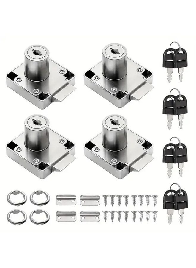 4 PCS Square Mouth Cabinet Locks For Furniture Drawers Doors Office - Image 2