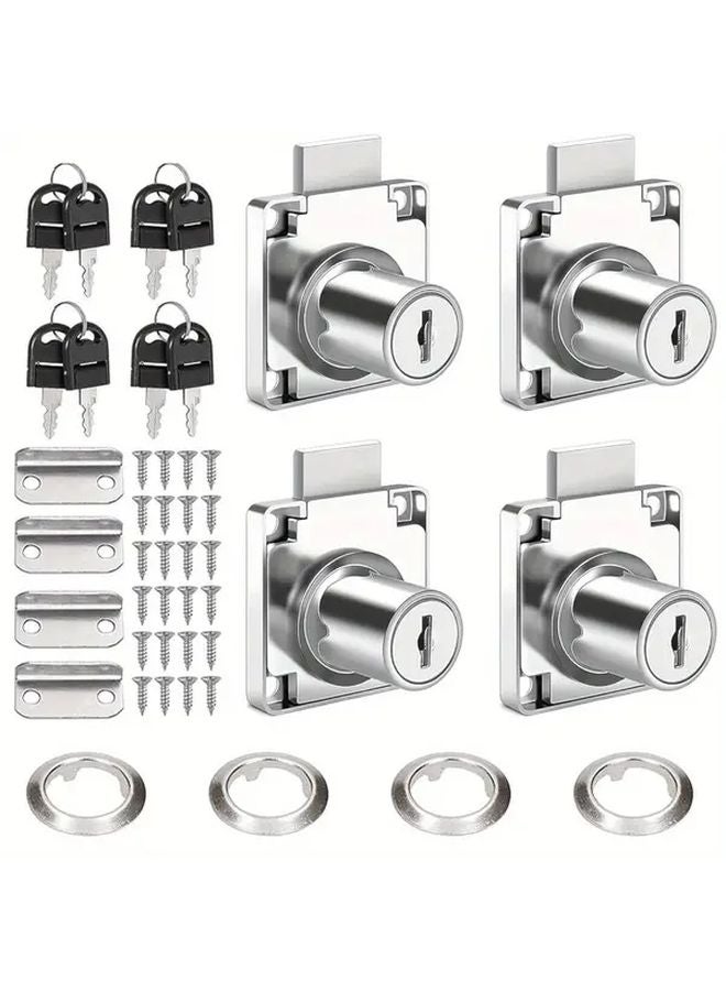4 PCS Square Mouth Cabinet Locks For Furniture Drawers Doors Office - Image 1