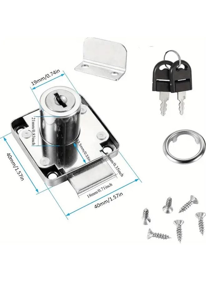 4 PCS Square Mouth Cabinet Locks For Furniture Drawers Doors Office - Image 3