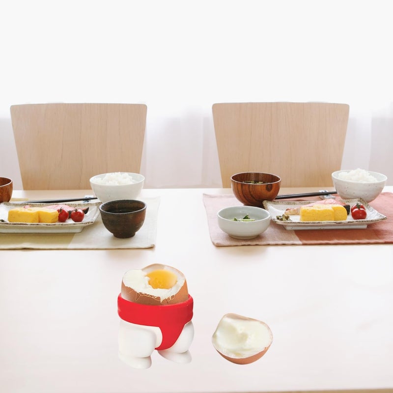 TASKHOUSE Soft or Hard Boiled Eggs Sumo Design Egg Cup Holders for Utensil Kitchen Decor (Set of 2) - Image 5