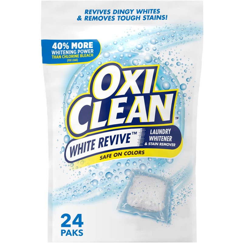 OxiClean White Revive Laundry Whitener and Stain Remover Power Paks, 24 Count - Image 1