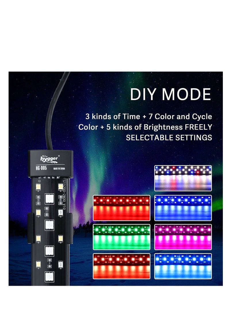 Hygger Hygger 24/7 Mode Submersible Aquarium LED Light, Full Spectrum Hidden Fish Tank Light with 3 Rows Beads 7 Colors Auto On Off Sunrise-Daylight-Moonlight, Adjustable Timer Brightness 10W  - Image 4