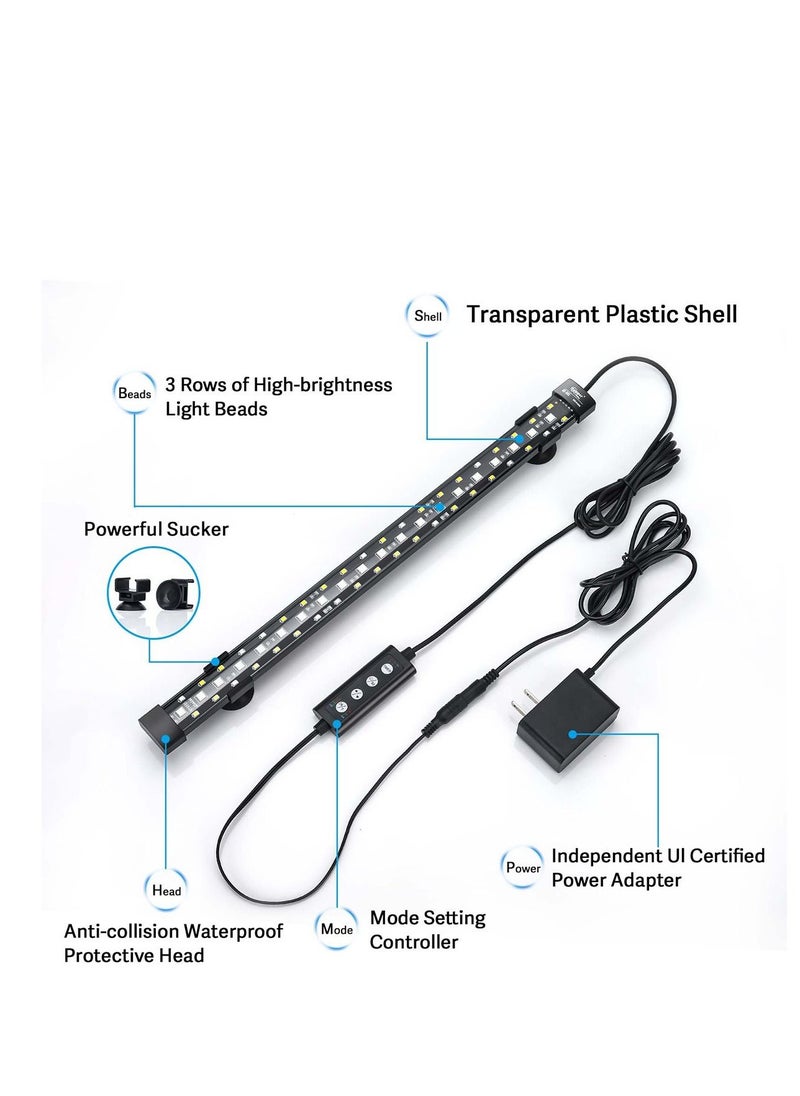Hygger Hygger 24/7 Mode Submersible Aquarium LED Light, Full Spectrum Hidden Fish Tank Light with 3 Rows Beads 7 Colors Auto On Off Sunrise-Daylight-Moonlight, Adjustable Timer Brightness 10W  - Image 3