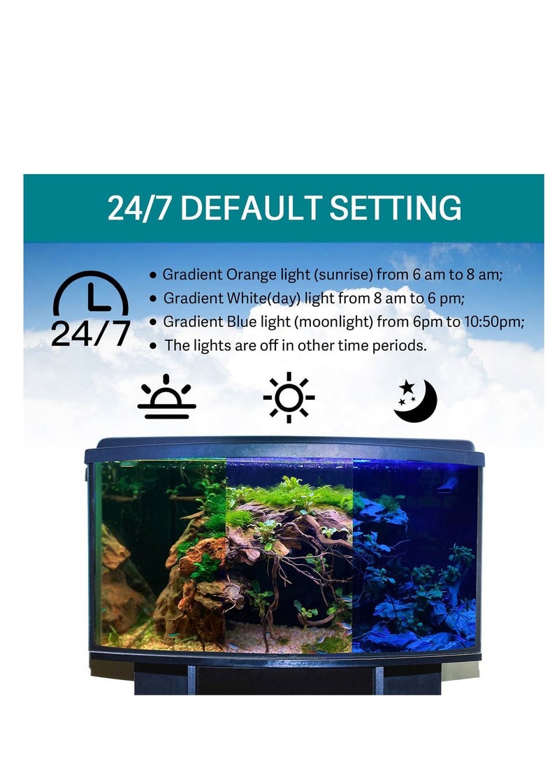 Hygger Hygger 24/7 Mode Submersible Aquarium LED Light, Full Spectrum Hidden Fish Tank Light with 3 Rows Beads 7 Colors Auto On Off Sunrise-Daylight-Moonlight, Adjustable Timer Brightness 10W  - Image 5