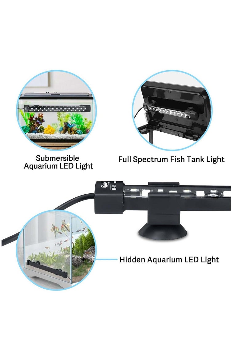 Hygger Hygger 24/7 Mode Submersible Aquarium LED Light, Full Spectrum Hidden Fish Tank Light with 3 Rows Beads 7 Colors Auto On Off Sunrise-Daylight-Moonlight, Adjustable Timer Brightness 10W  - Image 2