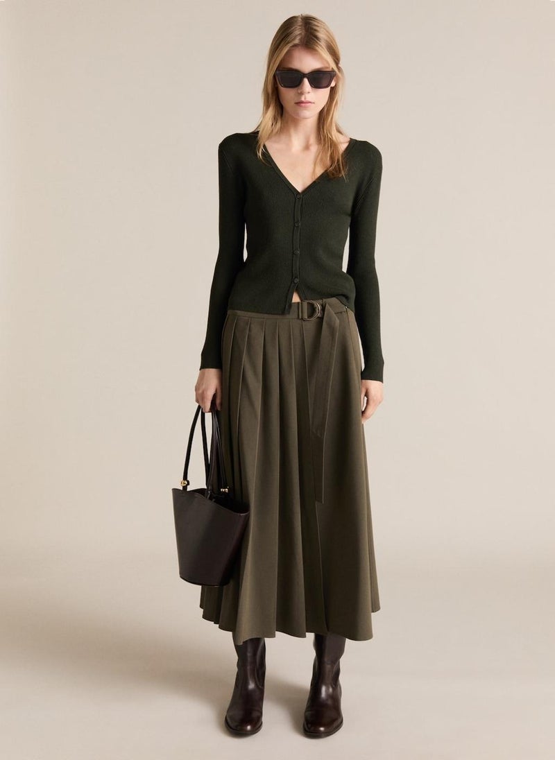 MANGO V-Neck Knitted Cardigan  - Image 5