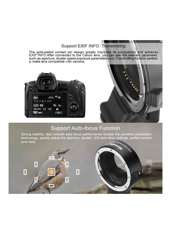 NIBEMINENT - Adapter Ring For Canon EOS R RF-Mount Full Frame Camera Black - Image 1