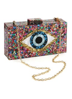 Acrylic Clutch Purses For Women Evening Bag Eyes Multicolor Perspex Box Clutch Glitter Purse Handbags Crossbody Bag (A Multicolor)