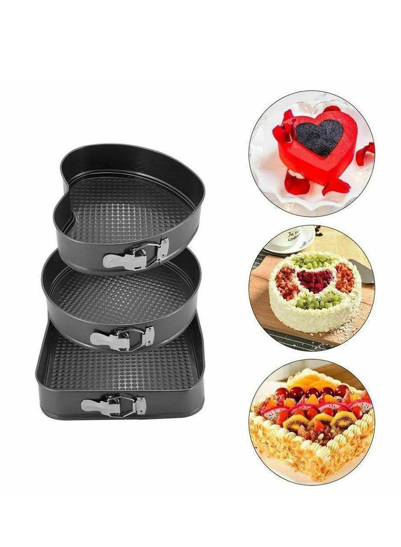 طقم صواني كيك كلبسات 3 قطع, طقم صواني تشيز كيك 3 قطع, طقم صواني كيك اشكال - Image 1