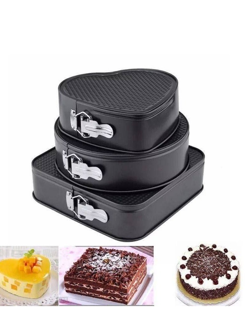 طقم صواني كيك كلبسات 3 قطع, طقم صواني تشيز كيك 3 قطع, طقم صواني كيك اشكال - Image 2