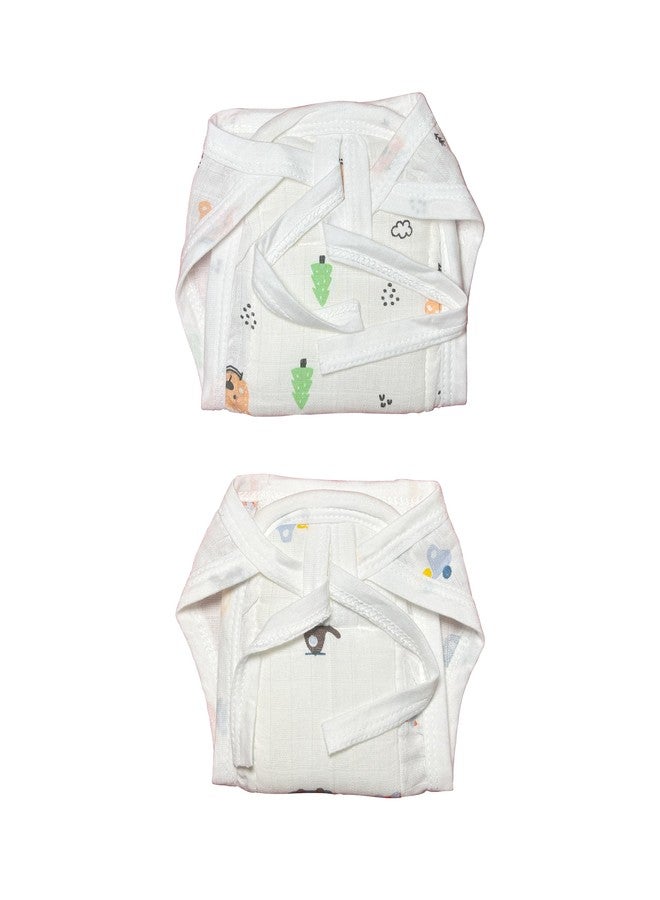 Dikary New born Baby's Cotton Cloth Diapers/Langot/nappy U Shaped Washable and Reusable Nappies (Multicolour) (New Born, 2, count) - Image 1