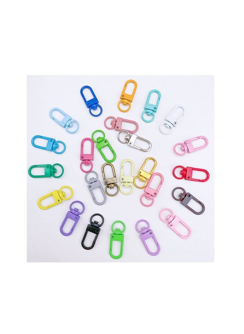 Y&D - Colorful Metal Lobster Claw Clasps Swivel Lanyards Trigger Snap Hooks Strap with Key Rings DIY Accessories for Bag Chains Connector Jewelry Making, Random Color 24 Pieces - Image 1