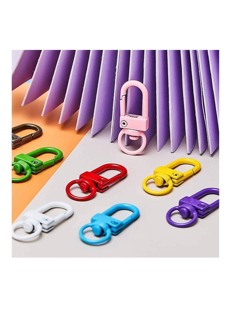 Y&D - Colorful Metal Lobster Claw Clasps Swivel Lanyards Trigger Snap Hooks Strap with Key Rings DIY Accessories for Bag Chains Connector Jewelry Making, Random Color 24 Pieces - Image 1
