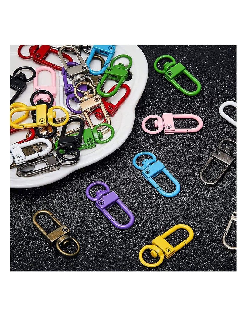 Y&D - Colorful Metal Lobster Claw Clasps Swivel Lanyards Trigger Snap Hooks Strap with Key Rings DIY Accessories for Bag Chains Connector Jewelry Making, Random Color 24 Pieces - Image 1