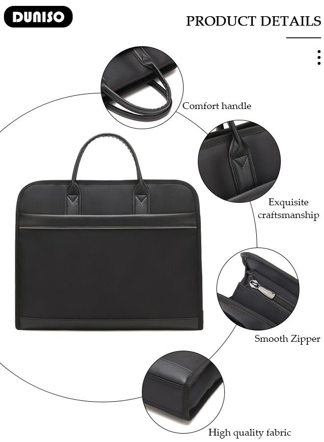 DUNISO Laptop Bag Briefcase 14 Inch Computer Bag Laptop Case for Men Women 360° Protective Laptop Shoulder Bag with Strap Large Capacity Lightweight Protective Sleeve for Laptop Computer Cases with Separate cup position Messenger Bag for Travel Business School - Image 2