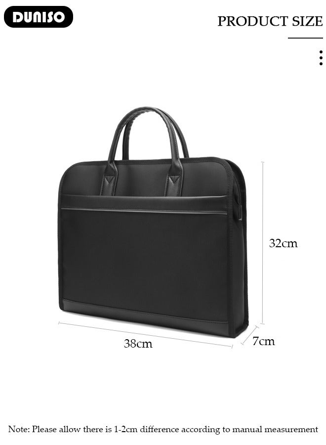 DUNISO Laptop Bag Briefcase 14 Inch Computer Bag Laptop Case for Men Women 360° Protective Laptop Shoulder Bag with Strap Large Capacity Lightweight Protective Sleeve for Laptop Computer Cases with Separate cup position Messenger Bag for Travel Business School - Image 4