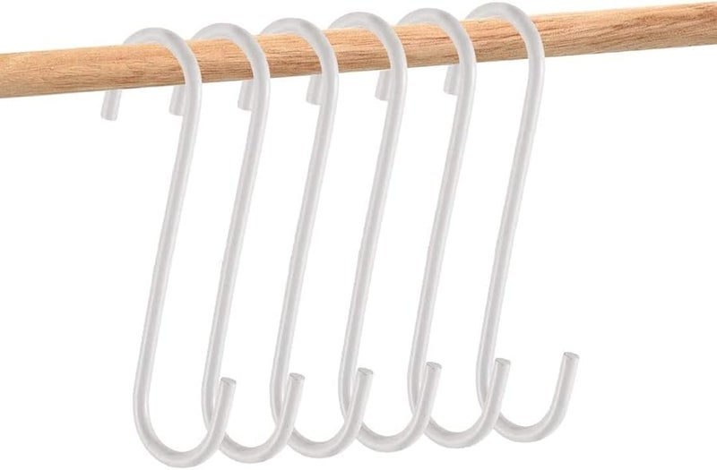 خطافات متعددة الاستخدام من سبائك الألومنيوم 6 قطع أبيض 200 × 43 مم للمطبخ الحمام غرفة النوم المكتب - Image 1