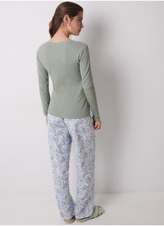 women'secret Lake Pajamas Cotton Ribbed Flowers  - Image 5