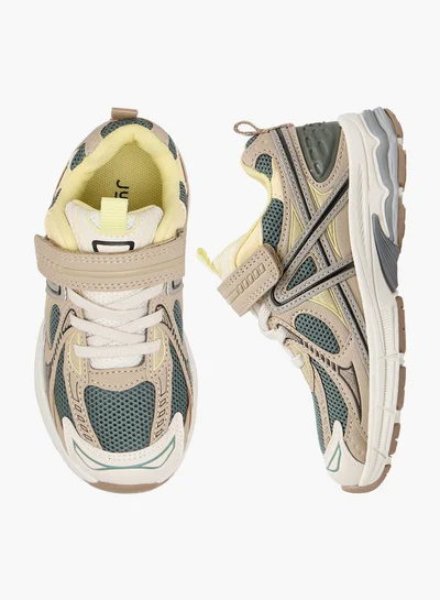JUNIORS Boys Panelled Sneakers with Hook and Loop Closure