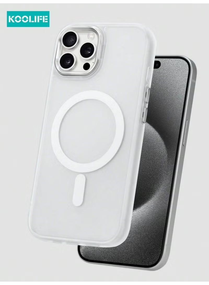 iPhone 13 Pro Max Case - White - Magnetic, MagSafe Compatible, Full Protection - Image 1