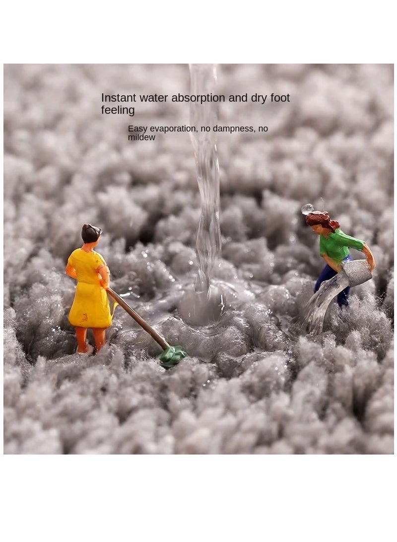 Bluejw 1-Piece Size Is 40x60 Cm Wind Flocking Floor Mat Living Room Carpet Entrance Door Mat Bathroom Anti-Skid Mat Bathroom Kitchen Foot Mat - Image 4