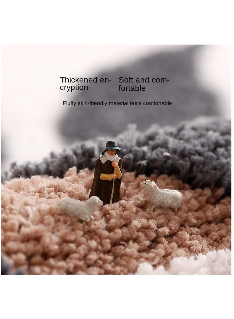 Bluejw 1-Piece Size Is 40x60 Cm Wind Flocking Floor Mat Living Room Carpet Entrance Door Mat Bathroom Anti-Skid Mat Bathroom Kitchen Foot Mat - Image 3