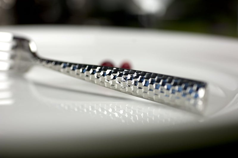 Fortessa Lucca Faceted 1810 Stainless Steel Flatware SaladDessert Fork Set of 12 - Image 5