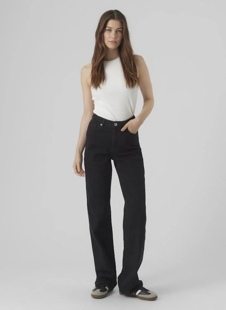 VERO MODA  Casual High Rise Wide Leg Jeans for Women | Best Price UAE