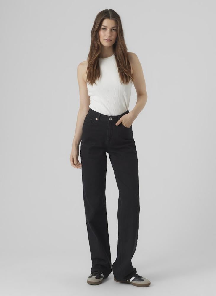 VERO MODA Casual High Rise Wide Leg Jeans - Image 4