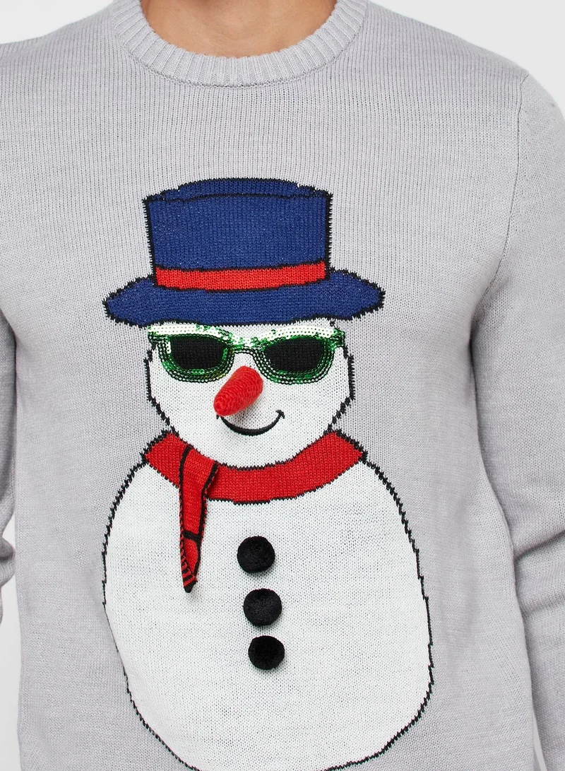 Only & Sons Christmas Snowman Sweater