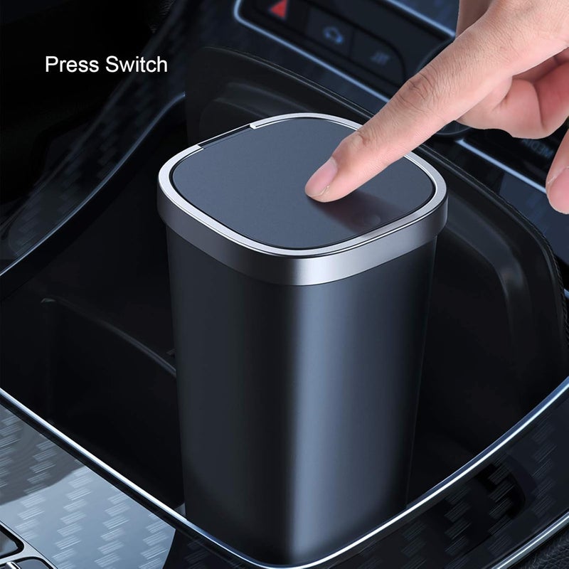 OATSBASF Mini Car Rubbish Bin with Lid and 45 Additional Rubbish Bags - Black - Image 2