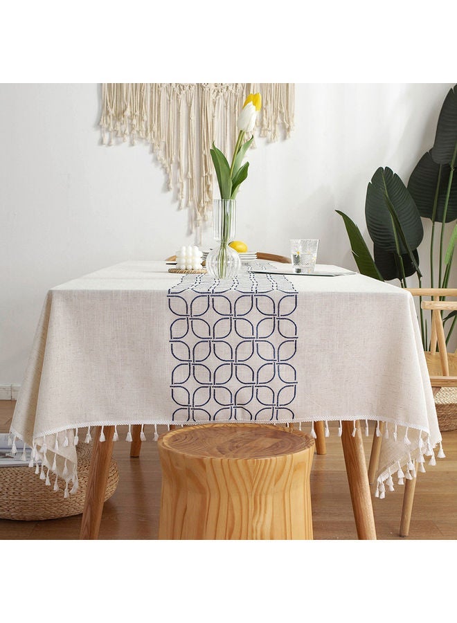 NIBEMINENT 1-Piece Table Cloth Set White/Black - Image 1
