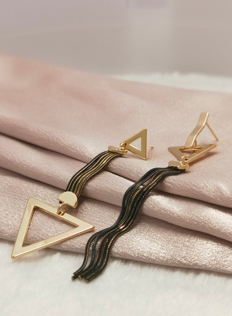 Geometric Dangle Earrings Asymmetric Design Earrings Elegant Long Earrings Triangle Drop Earrings