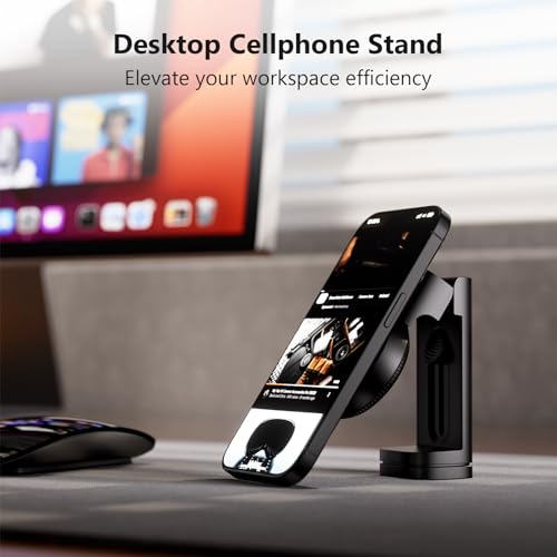 MiiKARE Travel Essentials Magnetic Airplane Phone Holder, Universal Handsfree Phone Mount for Flying with 360 Degree Rotation, Travel Must Haves Phone Stand for Desk, Tray Table, Black - Image 5