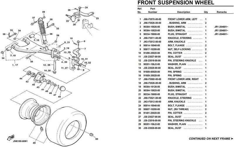 10L0L Golf Cart Yamaha King Pin Bushing Kit for Gas & Electric Models 1985-2001 - Image 4