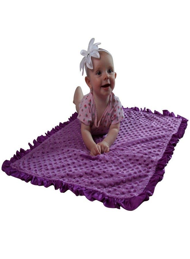 Snuggle Stuffs Baby Girls Reversible Minky Velboa Stroller Blanket (Choose Color) (Birds/Violet) - Image 2