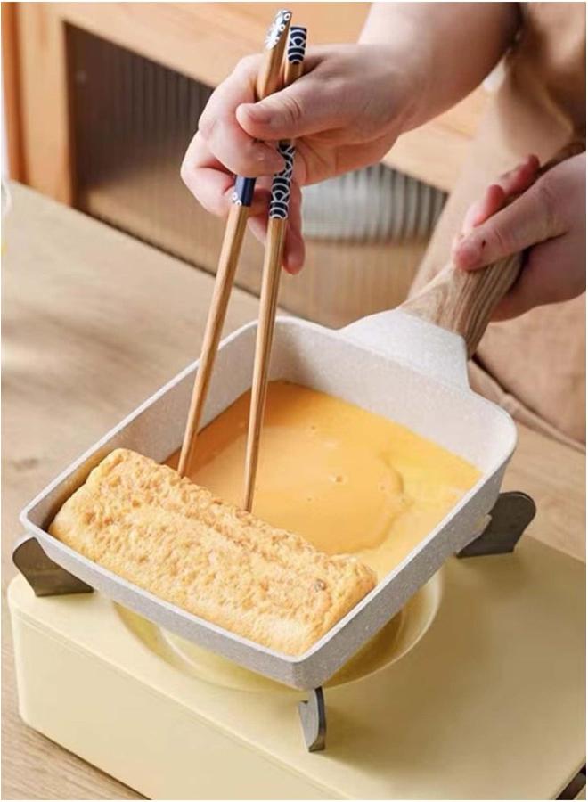 Omelette Pan, Tamagoyaki Nonstick Frying Healthy Granite Egg Pan for Breakfast, Suitable Gas and Induction Cooktops - Image 2