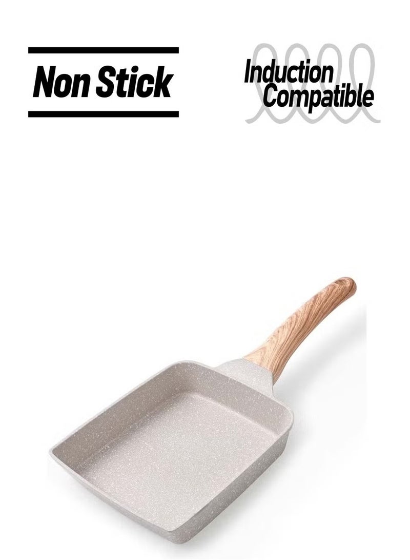 Omelette Pan, Tamagoyaki Nonstick Frying Healthy Granite Egg Pan for Breakfast, Suitable Gas and Induction Cooktops - Image 1