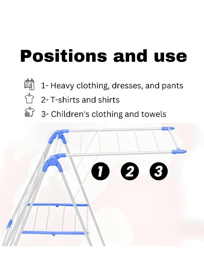 DUNISO Heavy Duty Foldable Clothes Drying Rack,Multifunctional Laundry Racks，Laundry Drying Racks，with Adjustable Wings,Easy Storage, Suitable for Indoor and Outdoor Use  - Image 4