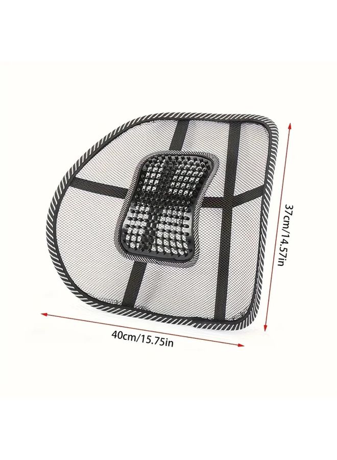 Black Ergonomic Car Seat Cushion with Lumbar Support for Office and Vehicle - Image 3