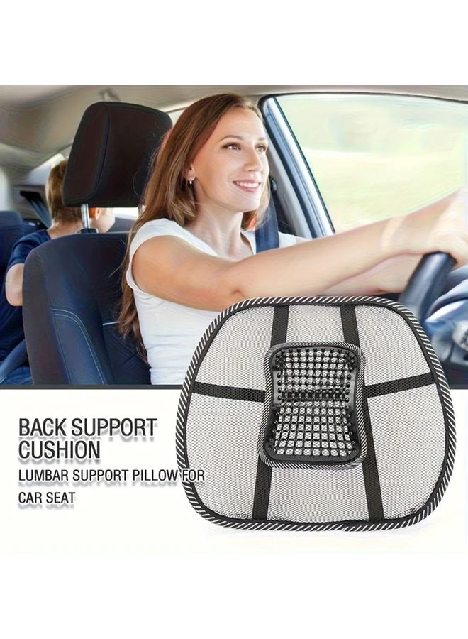 Black Ergonomic Car Seat Cushion with Lumbar Support for Office and Vehicle - Image 2