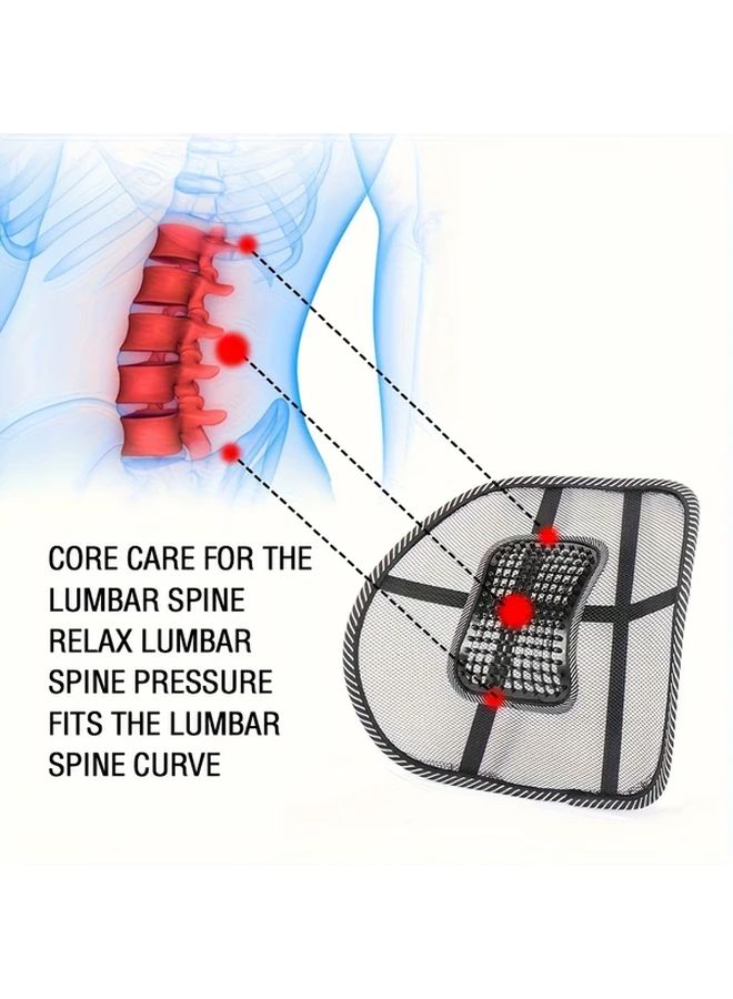 Black Ergonomic Car Seat Cushion with Lumbar Support for Office and Vehicle - Image 4