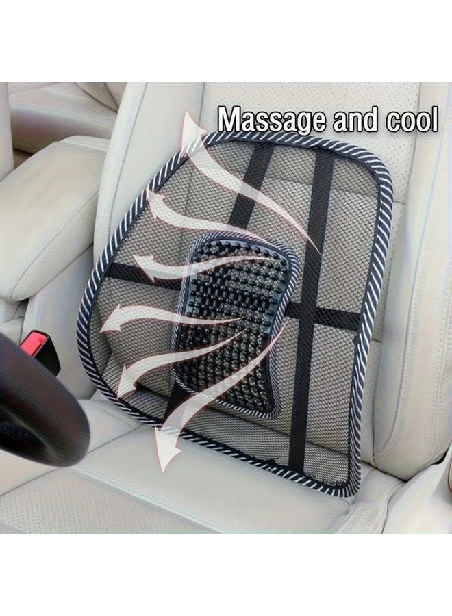Black Ergonomic Car Seat Cushion with Lumbar Support for Office and Vehicle - Image 1