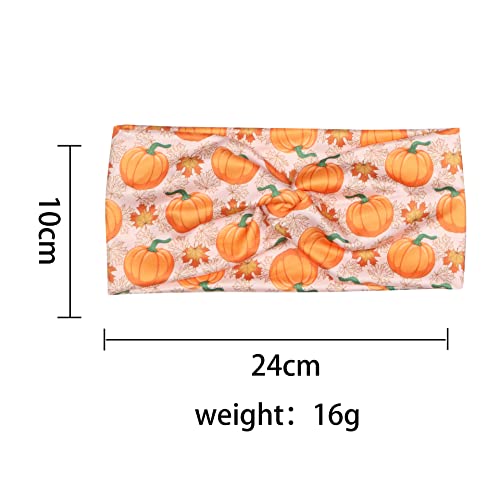 BBTDIN Thanksgiving Turban Pumpkin Headband for Women Girls Thanksgiving Turkey Headwear JHT20 (A1-Pumpkin) - Image 3