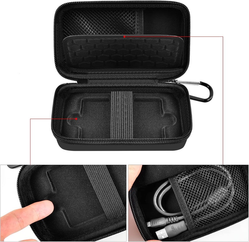PAIYULE Case Compatible with Samsung T7/ T7 Touch Portable SSD 1TB 2TB 500GB USB 3.2 External Solid State Drive, Travel Carrying Storage Organizer Fits for USB Cables and More Accessories (Full Black) - Image 4