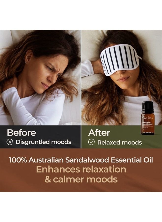 gya labs Australian Sandalwood Essential Oil for Diffuser - 100% Pure & Natural Australian Sandalwood Oil Therapeutic Grade for Skin & Aromatherapy Use - Warm, Woodsy Scent (0.34 Fl Oz)  - Image 3