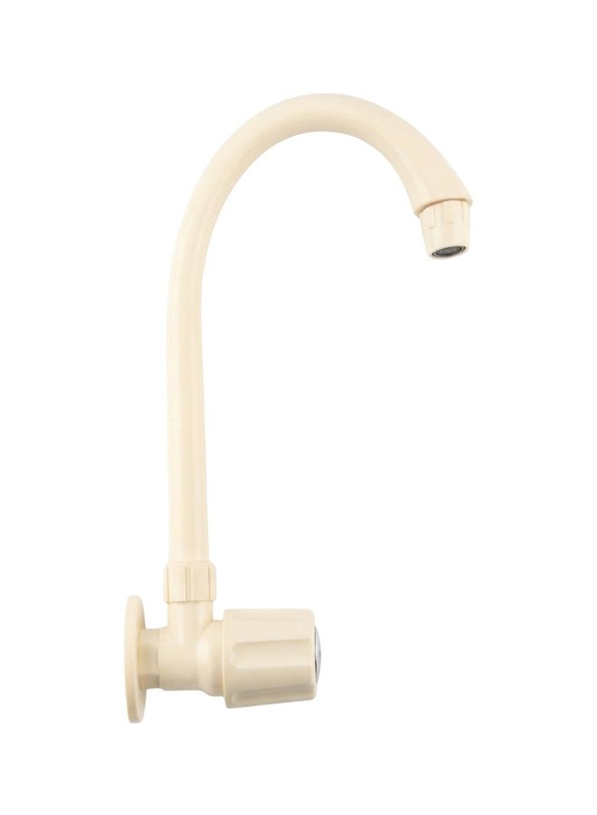 Bluestar PTMT Standard Series High Neck Sink Cock | Wall Mounted Kitchen Tap with Arched Swivel Spout | Foam Flow & 360° Rotation | Rust Proof | UV Resistant & Anti-Scratch (Ivory) - Image 2